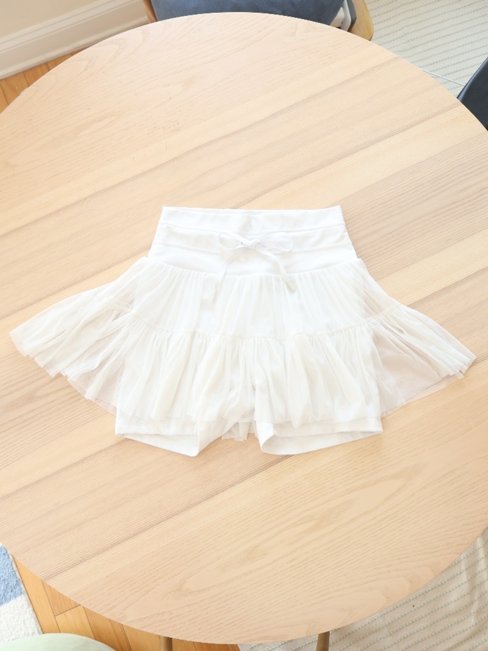 POPFLEX Pirouette Ruffle Tiered Mesh Tennis High Waist Mini Skirt Skort Medium